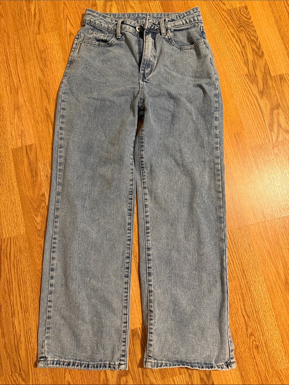 SHEIN Light Blue Straight Leg High-Rise Jeans